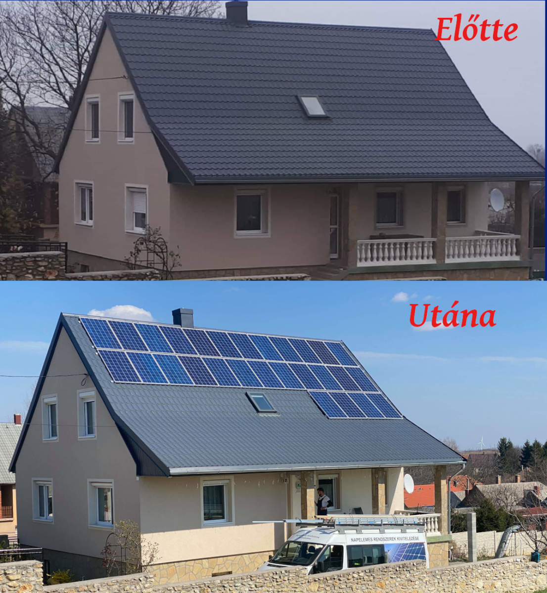 Német Bauer panelek, Solaredge inverter, panelenkénti teljesítményoptimalizálással.